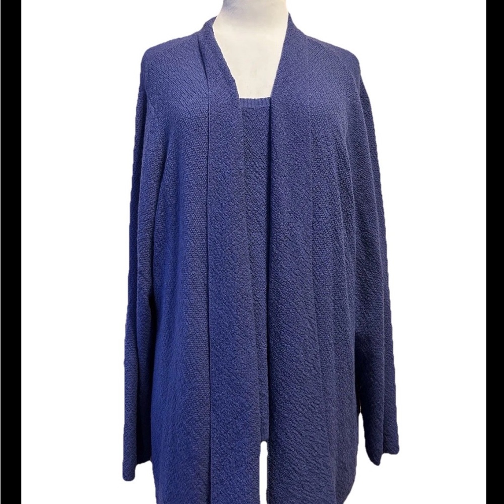 Eileen Fisher Blue 3X Sweater Set Cardigan Shell